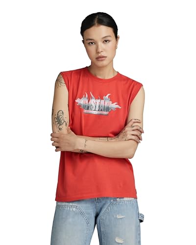 G-Star RAW Damen G-Star Merch Top, Rosa (Finch D24520-C954-5789), M von G-STAR