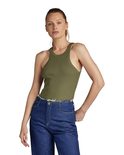 G-Star RAW Damen Italian Army Ultra Slim Tanktop, Grün (dk Shamrock D22768-D289-7159), S von G-Star RAW