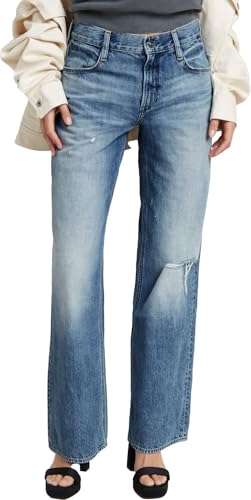 G-STAR Damen Judee Low Waist Loose Jeans Blau (Faded Denali Blue Destroyed D22889-D536-G565) 26W / 32L von G-STAR