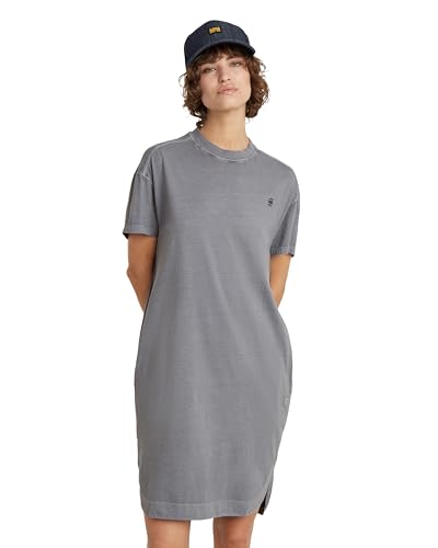 G-Star RAW Damen Overdyed Loose T-Shirt Kleid, Grau (Correct Winter Grey gd D24483-D610-G490), XXS von G-STAR