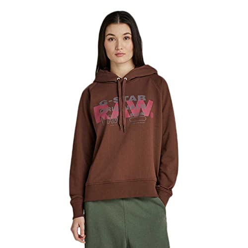 G-Star RAW Damen Raglan Raw Originals Hooded Sweatshirt, Braun (Chocolate lab D22117-A613-D312), S von G-STAR RAW
