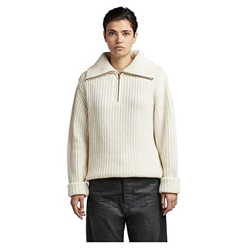 G-Star RAW Damen Skipper Loose Knitted Pullover, Weiß (Papyrus D22121-D170-D113), M von G-STAR RAW