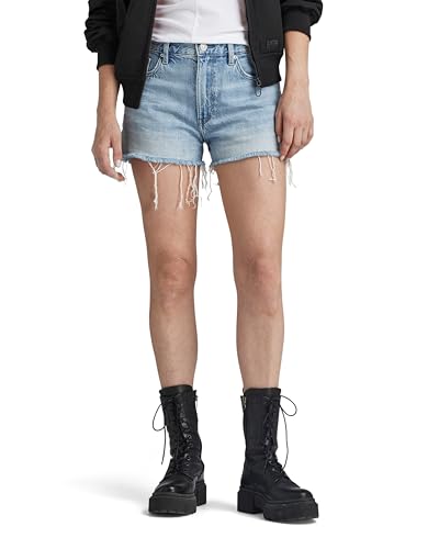 G-Star RAW Damen True Shorts Raw Edge, Blau (Sun Faded Cloudburst D24376-D536-G339), 25 von G-STAR