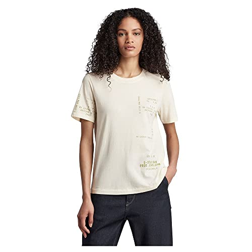 G-Star RAW Damen Type Face Graphic Top, Weiß (Papyrus D22337-4107-D113), XXS von G-STAR