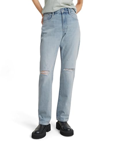 G-STAR RAW Damen Viktoria High Straight Jeans, Blau (Sun Faded Ripped Mirage Blue D23959-D499-G365), 25W / 30L von G-STAR