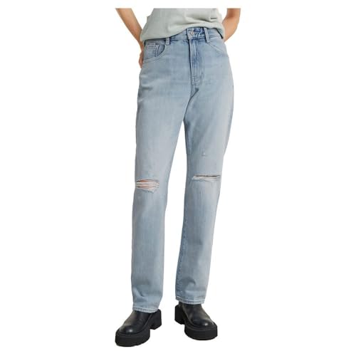 G-Star Raw Damen Viktoria High Straight Jeans, Blau (Sun Faded Ripped Mirage Blue D23959-D499-G365), 30W / 30L von G-Star Raw