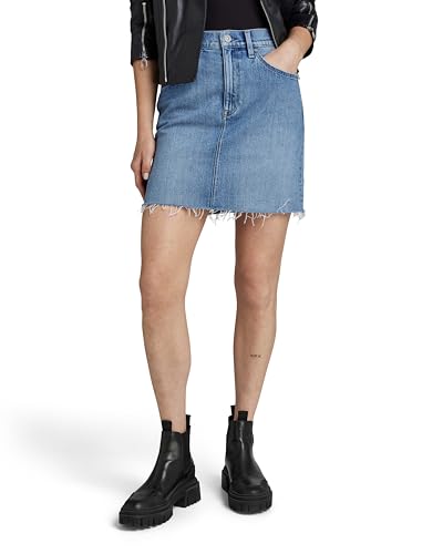 G-Star RAW Damen Viktoria Short Rock Clean Edge, Blau (Sun Faded zee Destroyed D24387-D538-G332), 24 von G-Star RAW