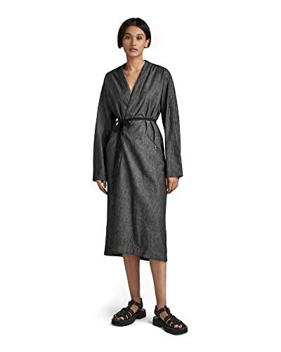 G-Star Raw Damen Wrap Kleid, Schwarz (Jet Black D22159-D195-A814), M von G-Star Raw