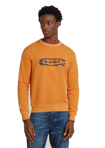 G-Star Herren Destroyed G Logo Washed Sweatshirt, Orange (Marmalade gd D25101-D688-G745), M von G-STAR