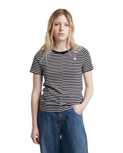 G-STAR Damen Front Seam Stripe Top Mehrfarben (Osaka Blue/lt Chalk Stripe D25506-C483-G913) L von G-STAR