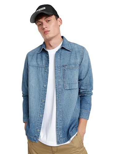 G-Star RAW Herren 1-Pocket Regular Denim Hemd, Blau (Sun Faded Thames D24764-D539-G341), XS von G-Star RAW