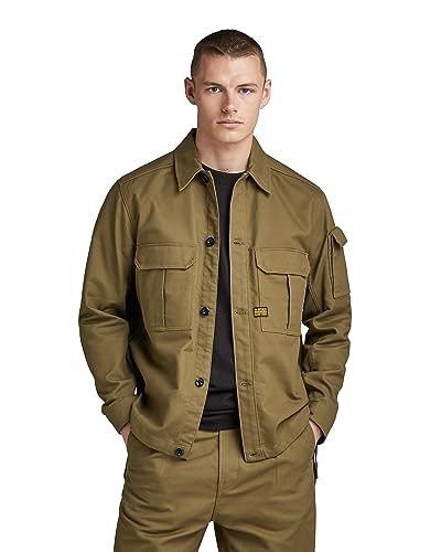 G-Star RAW Herren 2 Pocket Relaxed Hemd, Grün (Dark Olive D22967-D190-C744), L von G-STAR