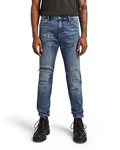 G-Star RAW Herren 5620 3D Zip Knee Skinny Jeans, Blau (Faded Cascade Restored D01252-C051-C966), 31W / 32L von G-STAR RAW