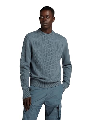 G-Star RAW Herren Cable Knitted Pullover, Grau (axis D23939-D447-5781), XXL von G-Star RAW