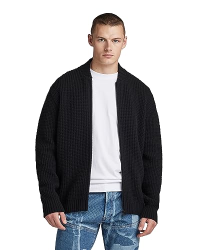 G-Star RAW Herren Chunky Zip Cardigan Knit, Schwarz (dk Black D23533-D170-6484), L von G-Star
