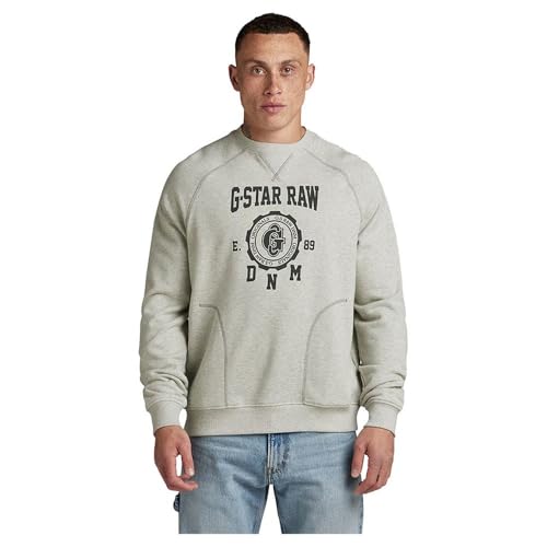 G-Star RAW Herren Collegic Raglan Loose Sweatshirt, Mehrfarben (Milk Htr D24417-D562-971), XXL von G-Star RAW