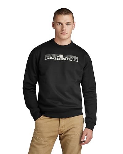 G-Star RAW Herren Flight Deck Back Graphic Sweatshirt, Schwarz (dk Black D24371-D557-6484), XS von G-Star RAW