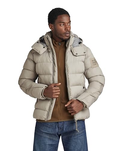G-Star RAW Herren G-Whistler Padded Hooded Jacke, Grau (elephant skin D20100-D199-G106), L von G-Star