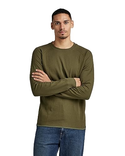 G-Star RAW Herren Jirgi Tweeter Slim ls, Grün (Dark Olive D23475-D271-C744), XS von G-Star
