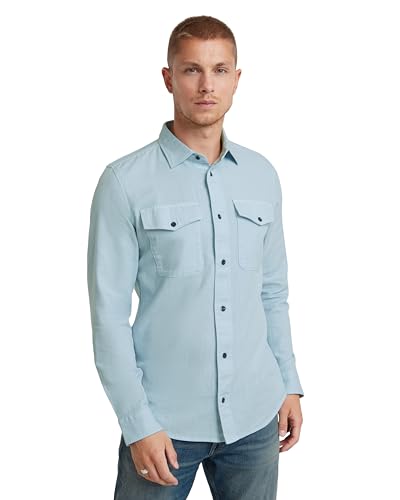 G-Star RAW Herren Marine Slim Hemd, Blau (Faze Blue gd D24963-D454-C589), XS von G-Star RAW
