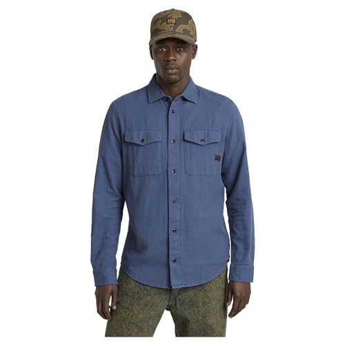 G-Star RAW Herren Marine Slim Hemd, Blau (Vintage Indigo gd D24963-D454-G305), XS von G-Star RAW