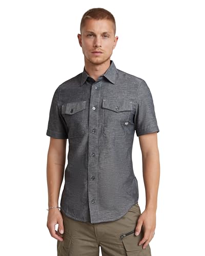 G-Star RAW Herren Marine Slim Hemd, Mehrfarben (Salute/Milk D19751-D123-D851), M von G-STAR RAW