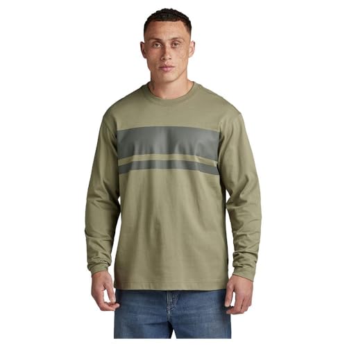 G-Star RAW Herren Placed Stripe Boxy T-Shirt, Grün (Shamrock D24367-C784-2199), XS von G-STAR RAW