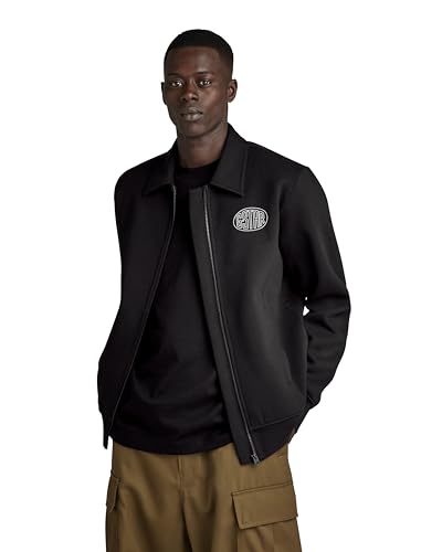 G-Star RAW Herren Polo Collar Zip Thru Sweatshirt, Schwarz (dk Black D23882-D425-6484), XS von G-Star RAW