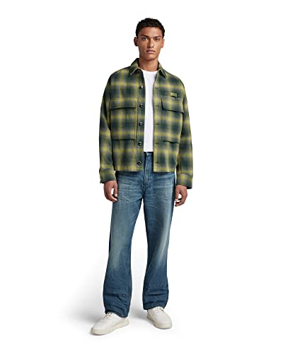 G-Star RAW Herren Unisex Pocketony Service Overshirt, Mehrfarben (laub Blur Check D21067-C904-D575), XXL von G-STAR