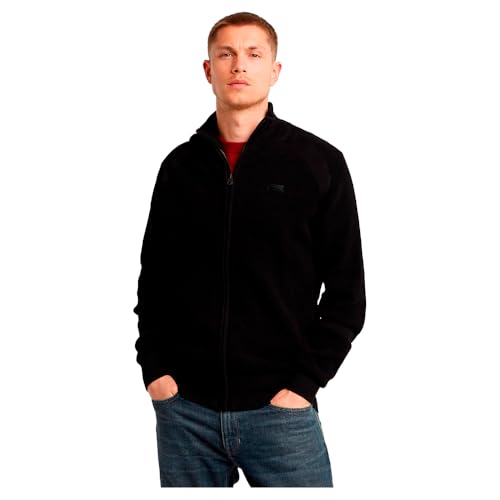 G-Star Herren Detailed Knitted Zip Thru Sweatshirt, Schwarz (dk Black D25746-C868-6484), L von G-Star RAW