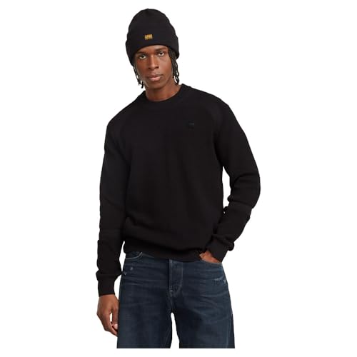 G-Star Herren Detailed Knitted Pullover, Schwarz (dk Black D25111-C868-6484), M von G-Star RAW