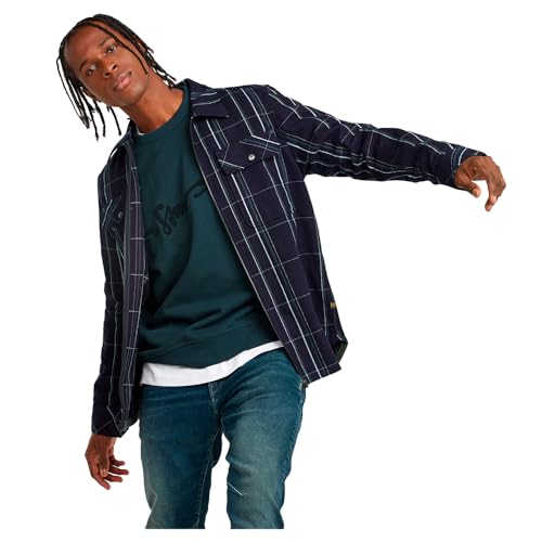 G-Star Herren GPO Zip Overshirt, Mehrfarben (rinsed yoto check D25825-D745-G707), M von G-Star RAW