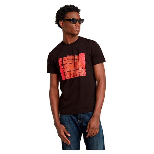 G-Star Herren Gradient Graphic T-Shirt, Schwarz (dk Black D25084-336-6484), S von G-Star RAW
