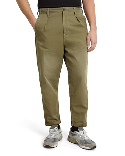 G-Star Herren Pleated Chino Relaxed Tapered, Grün (Smoke Olive D24543-C962-B212), 33W / 32L von G-STAR