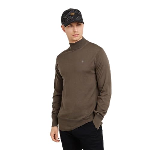 G-Star Herren Premium Core Mock Neck Knitted Pullover, Braun (Turf D25175-D847-273), L von G-Star RAW