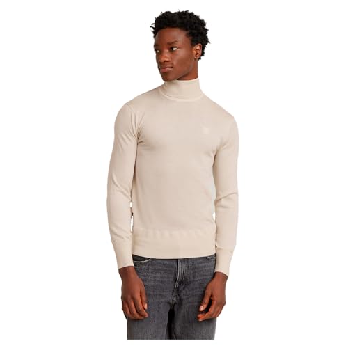 G-Star Herren Premium Core Turtle Knitted Sweater, Weiß (Whitebait D25177-D847-1603), M von G-Star RAW
