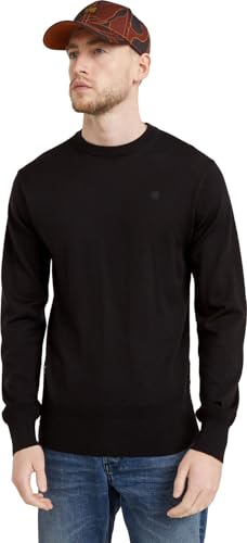 G-Star Herren Premium Core Knitted Pullover, Schwarz (dk Black D25174-D847-6484), XL von G-Star RAW