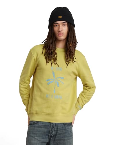 G-Star RAW Men's Sweats Musa Stencil r sw, Grün (linden Green D24703-D557-G306), S von G-STAR