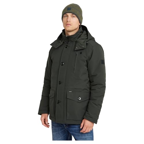 G-Star Herren Vodan Padded Hooded Jacket, Grau (asfalt D26403-D908-995), S von G-STAR