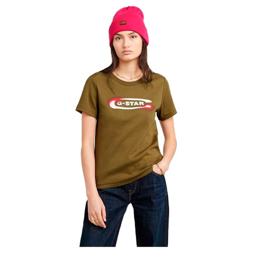 G-STAR Damen Old Skool Logo Top Grün (Antic Green D25031-C812-735) M von G-STAR RAW