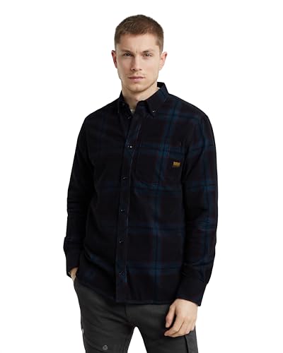 G-Star Herren One Pocket Regular Hemd, Mehrfarben (dk Black Hank Check D24292-C549-G714), XL von G-STAR