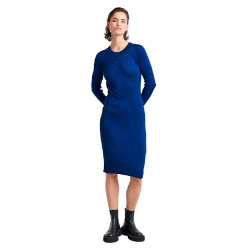 G-Star Damen Plated Slim Knitted Kleid, Mehrfarben (Racing Blue/Osaka Blue Rib D25228-D767-G866), M von G-STAR