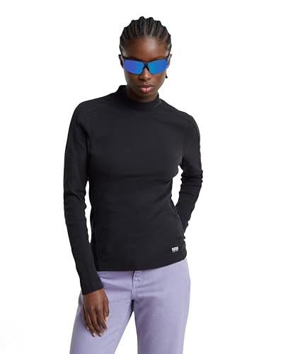 G-Star Damen Slim Rib Mock Top, Schwarz (dk Black D25033-D850-6484), M von G-Star RAW