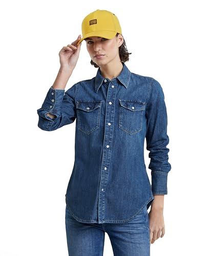G-STAR Damen Slim Western Hemd, Blau (Worn in Windward D24343-D252-G749), L von G-STAR