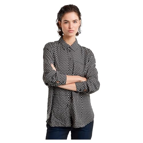 G-Star Damen Boyfriend Pintuck Hemd, Mehrfarben (dk Black raw net D25226-D726-G873), S von G-Star RAW