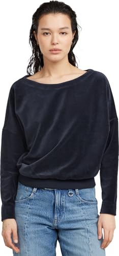 G-Star Damen Batwing Velvet Loose Sweatshirt, Blau (Osaka Blue D25747-D428-3873), XS von G-STAR