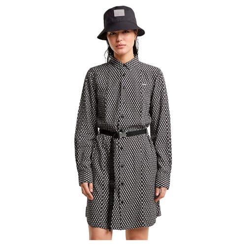 G-Star Damen Belted Shirt Kleid, Mehrfarben (dk Black raw net D25247-D726-G873), M von G-Star RAW