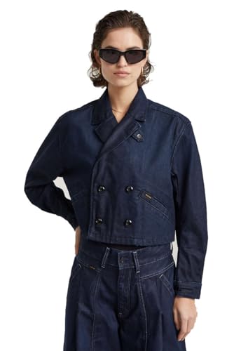 G-Star Damen Cropped Peacoat Jacke, Blau (worn in deep frisian night D25339-4639-G831), S von G-Star RAW