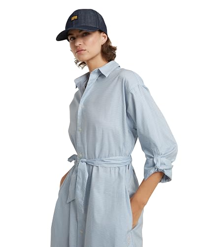 G-Star RAW Women's Dresses Long Shirt Dress Wmn, Mehrfarben (dk Wave Pinpoint Stripe D24625-D592-G459), S von G-Star RAW