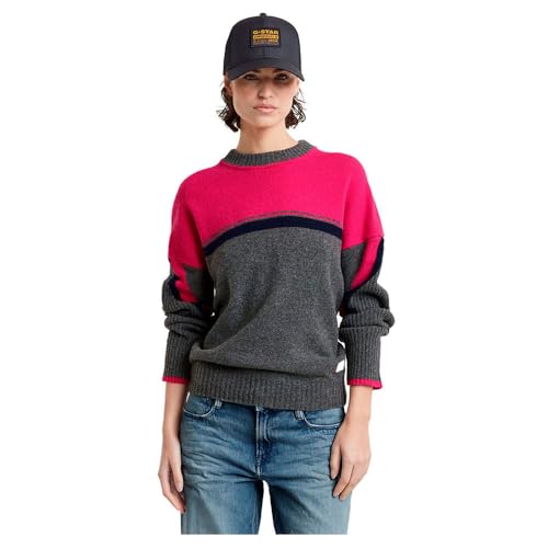 G-Star Damen Multi Color Loose Knitted Pullover, Rosa (pink Peacock D25216-D770-G694), M von G-Star RAW
